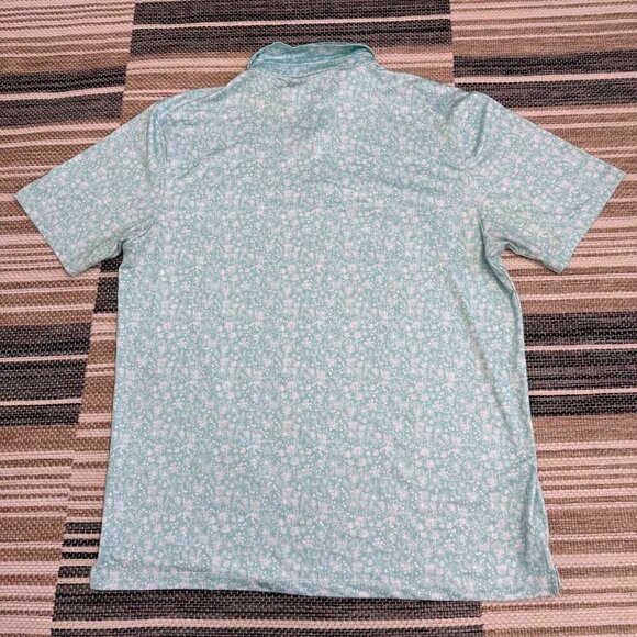 Greenside Mens Golf Polo Shirt Polyester Blend Side Slit Short Sleeves Green XL - Picture 4 of 12